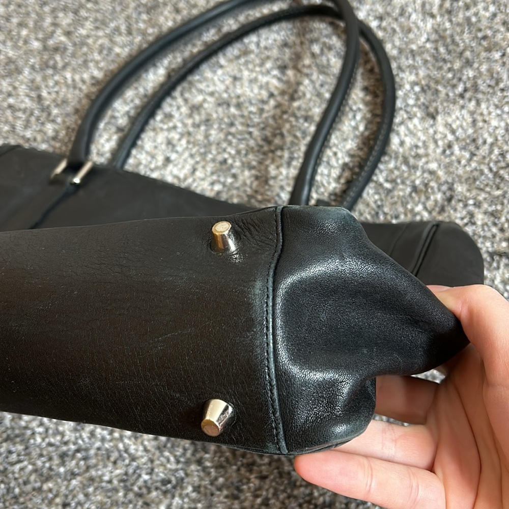 Vintage Coach Black Leather Bonnie Legacy Zip Large Shoulder Bag Y2K - Picture 8 of 14